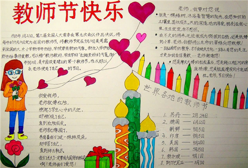 感恩教师节手抄报获奖作品图片 感恩教师节手抄报获奖作品图片
