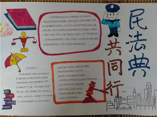 1598856379833963.jpg 2020民法典宣传手抄报简单漂亮小学生画画图片8张