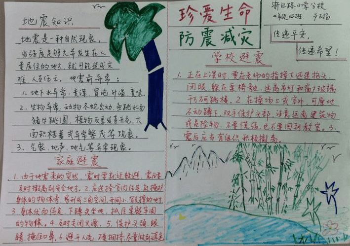 防震减灾手抄报资料
