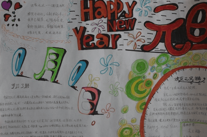 2022元旦节手抄报一等奖最新_喜迎元旦手抄报内容资料