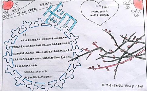 2022大雪节气手抄报简单好画字少