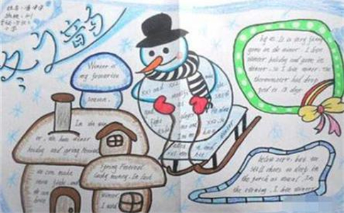 大雪手抄报绘画以及文字素材