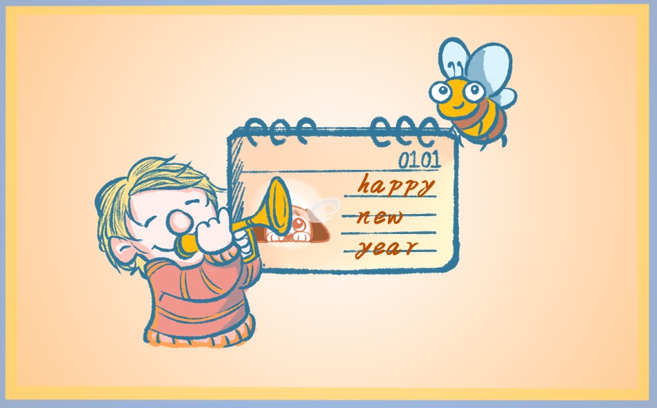 元旦新年手抄报图片