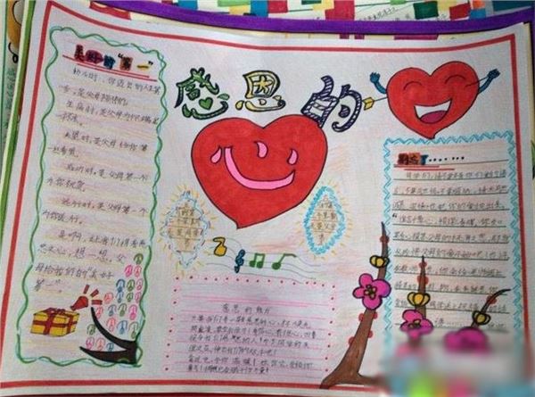 2022年感恩节手抄报绘画作品