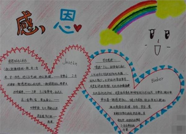 2022年感恩节手抄报绘画作品