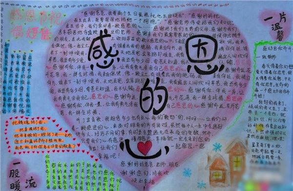 2022年感恩节手抄报绘画作品