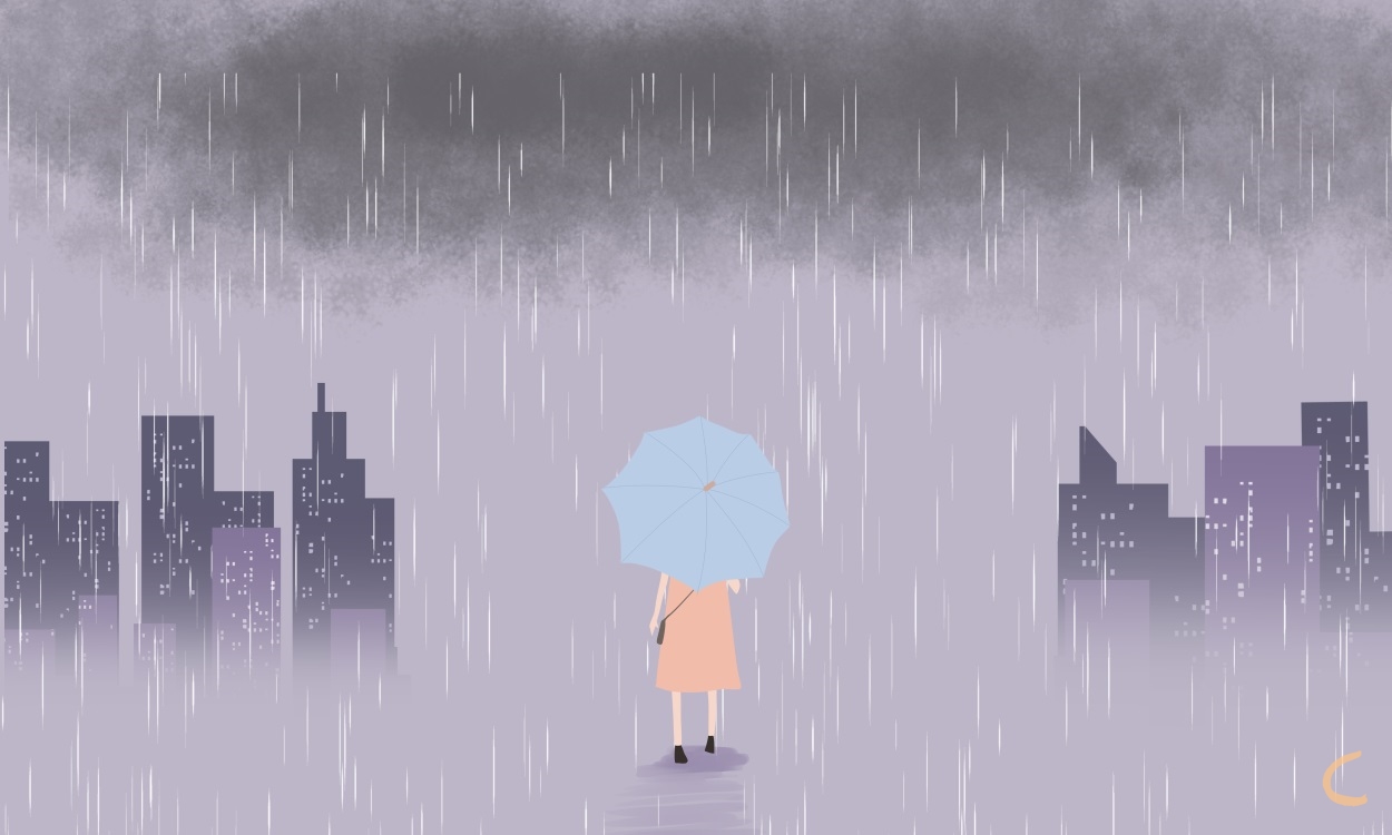 雨天很暖很治愈的短句